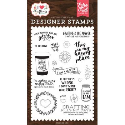 Echo Park Clear Stamps I Heart Crafting - Just Add Glitter